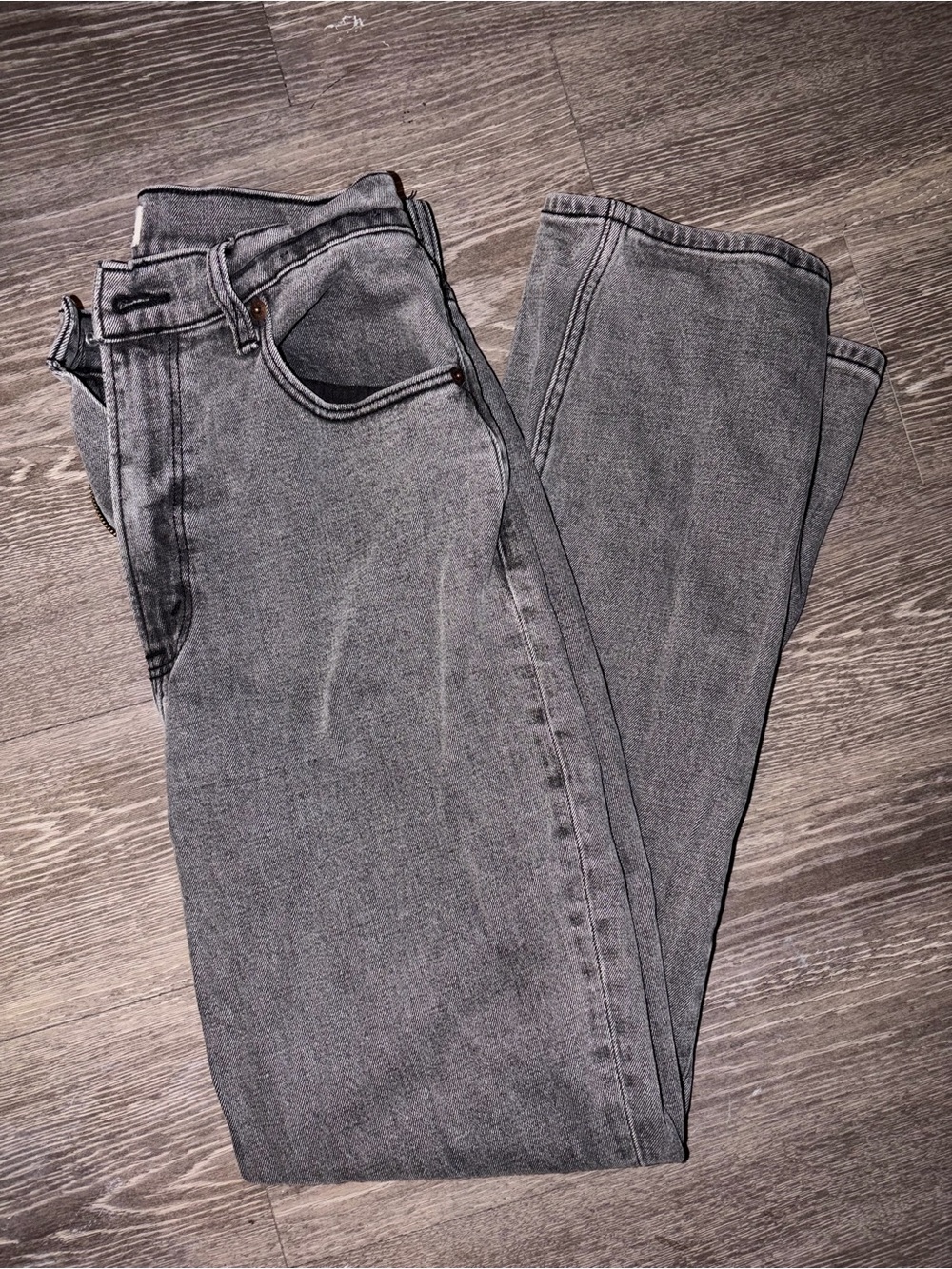Abercrombie & Fitch Washed Gray High-Rise Jeans